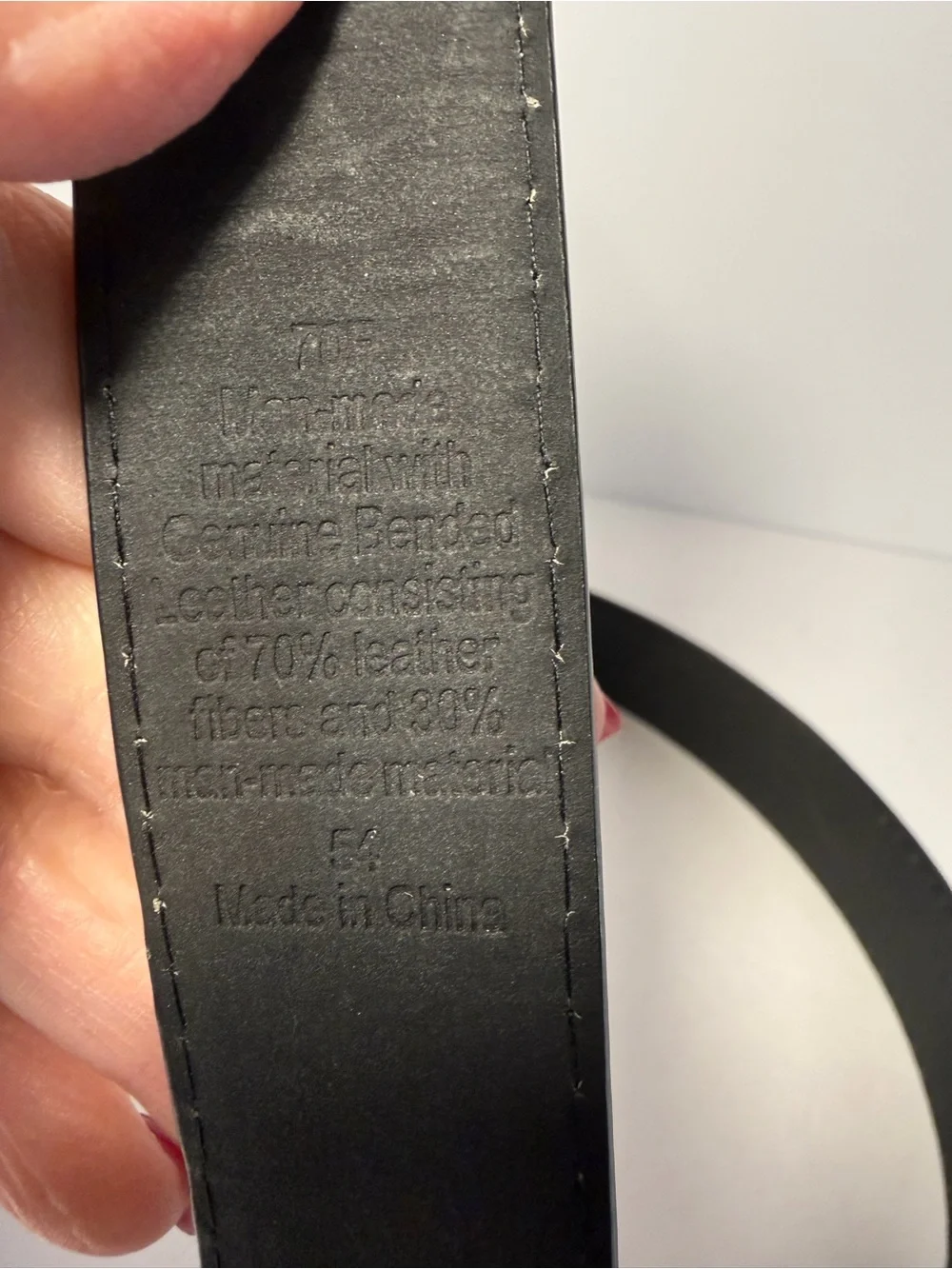 👔 Men's Black Pebble Grain Dress Belt - Size 54 Big & Tall